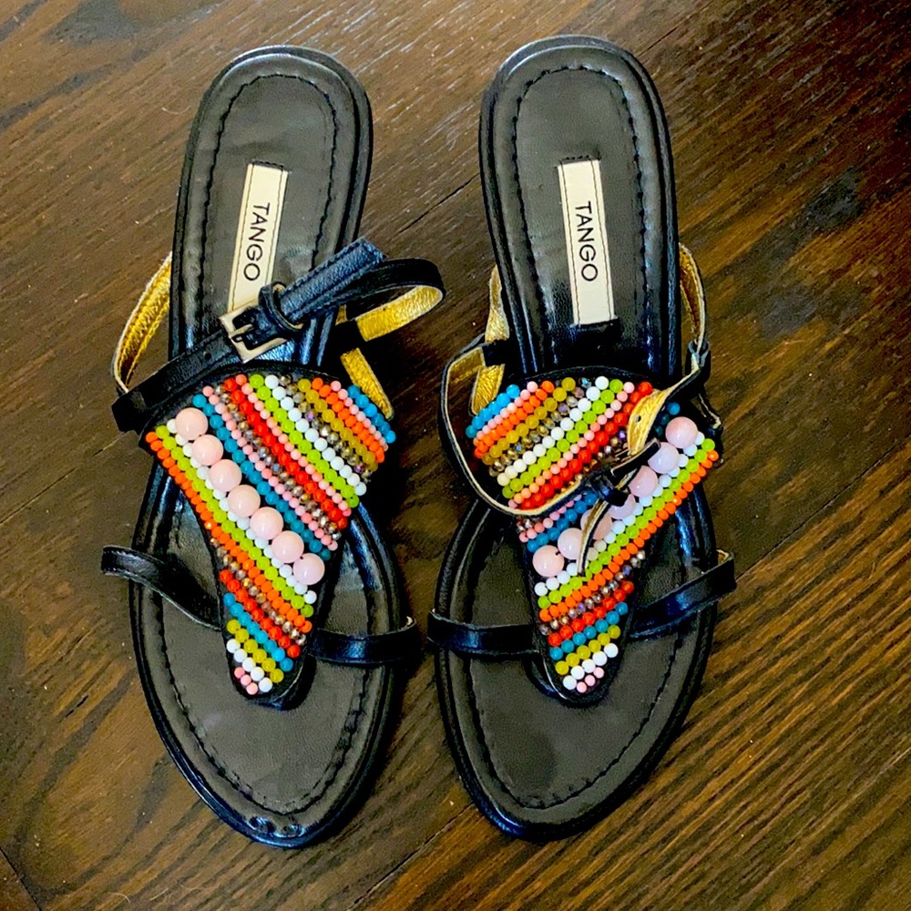 Beautiful sandals from Spain with a beautiful beaded embellishment